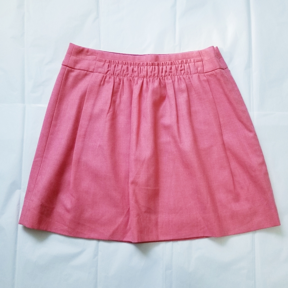 J. Crew Wool A-Line Mini Skirt in Watermelon Pink